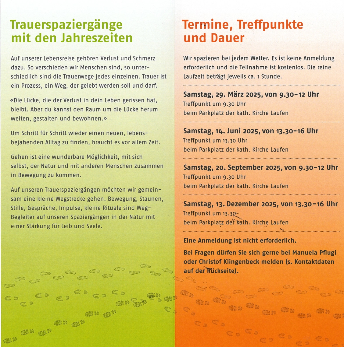 Trauerspaziergänge mit den Jahreszeiten